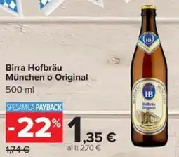 Carrefour Iper Birra Hofbräu München o Original offerta