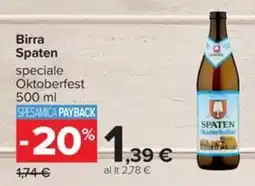 Carrefour Iper Birra Spaten speciale Oktoberfest offerta