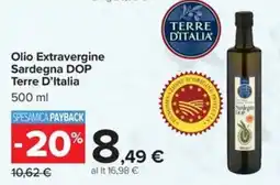 Carrefour Iper Olio Extravergine Sardegna DOP Terre D'Italia offerta
