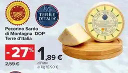 Carrefour Iper Pecorino Sardo di Montagna DOP Terre d'Italia offerta