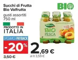 Carrefour Iper Succhi di Frutta Bio Valfrutta offerta