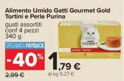 Carrefour Iper Alimento Umidio Gatti Gourmet Gold Tortini e Perle Purina offerta