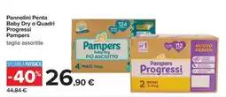 Carrefour Iper Pannolini Penta Baby Dry o Quadri Progressi Pampers offerta