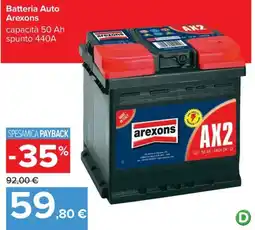 Carrefour Iper Batteria Auto Arexons offerta