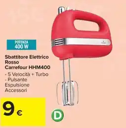 Carrefour Iper Sbattitore Elettrico Rosso Carrefour HHM400 offerta