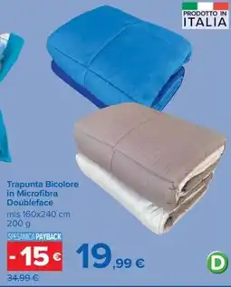 Carrefour Iper Trapunta Bicolore in Microfibra Doubleface offerta