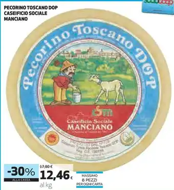 Coop Caseificio sociale manciano pecorino tosscano dop offerta