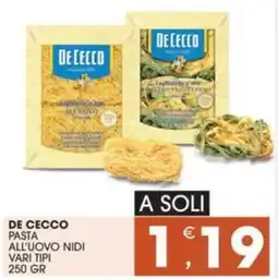 Mercati di Città La Prima De Cecco pasta all'uovo nidi offerta