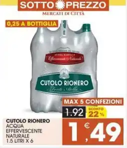 Mercati di Città La Prima Cutolo Rionero acqua effervescente naturale offerta