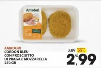 Amadori cordon bleu con prosciutto di praga e mozzarella