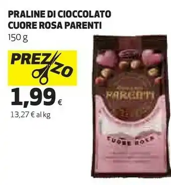 Coop Parenti praline di cioccolato cuore rosa offerta