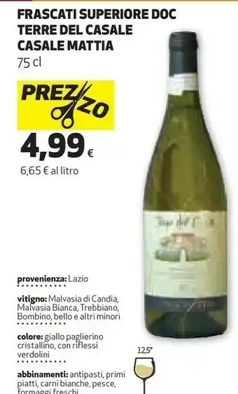 Coop Casale mattia terre del casale frascati superiore doc offerta