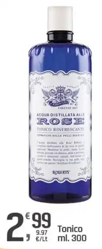Supermercati Dok Acqua distillata alle rose tonico rinfrescante Roberts offerta