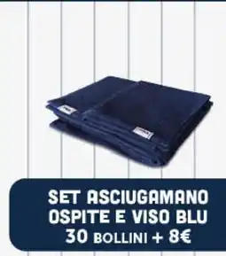 Supermercati Dok Set asciugamano ospite e viso blu offerta
