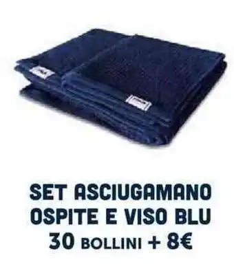 Set asciugamano ospite e viso blu