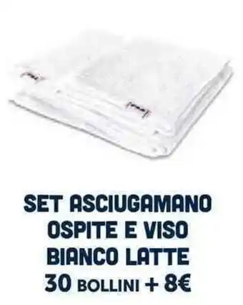 Set asciugamano ospite e viso bianco latte