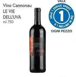 Famila Superstore Vino Cannonau Le Vie Dell'Uva offerta