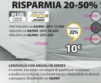 JYSK Lenzuola offerta