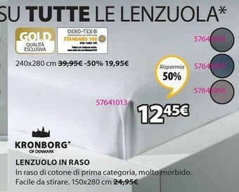 JYSK Lenzuola offerta