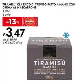 Bennet Tiramisu' classico di treviso fatto a mano con crema al mascarpone offerta