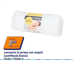 Action Lenzuolo in jersey con angoli Comfibeds bianco offerta