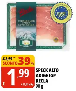 Tigros Speck Alto Adige IGP Recla offerta