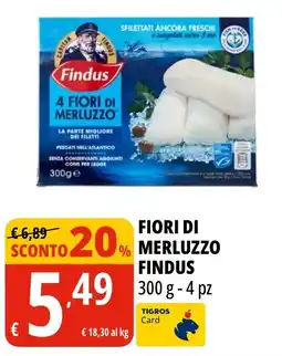 Tigros Fiori di merluzzo Findus offerta