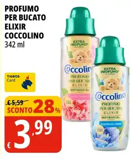 Tigros Profumo per bucato elixir coccolino offerta