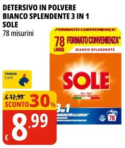 Tigros Detersivo in polvere bianco splendente 3 in 1 Sole offerta