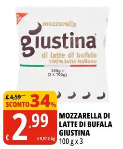 Tigros Mozzarella di latte di bufala Giustina offerta