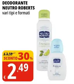 Tigros Deodorante Neutro Roberts offerta