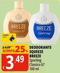 Tigros Deodorante squeeze Breeze offerta
