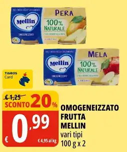 Tigros Omogeneizzato frutta Mellin offerta