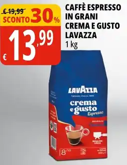 Tigros Caffè espresso in grani crema e gusto Lavazza offerta