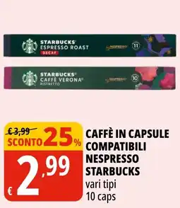Tigros Caffè in capsule compatibili Nespresso Starbucks offerta
