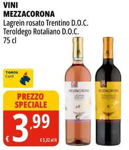 Tigros Mezzacorona Lagrein rosato Trentino D.O.C. Teroldego Rotaliano D.O.C. offerta