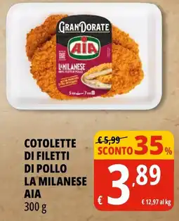 Tigros Cotolette di filetti di pollo la milanese AIA offerta