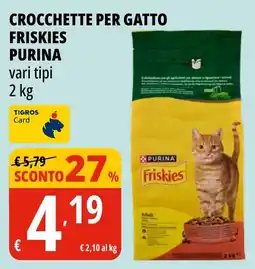 Tigros Crocchette per gatto Friskies Purina offerta