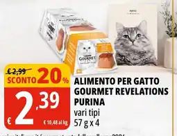 Tigros Alimento per gatto Gourmet Revelations Purina offerta