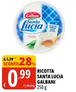 Tigros Ricotta Santa Lucia Galbani offerta