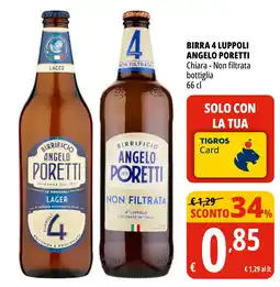 Tigros Birra 4 Luppoli Angelo Poretti offerta