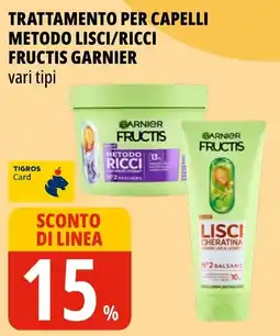 Tigros Trattamento per capelli metodo lisci/ricci fructis garnier offerta