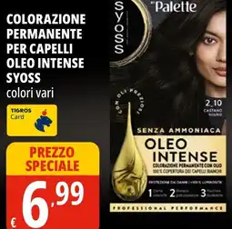 Tigros Colorazione permanente per capelli Oleo Intense Syoss offerta