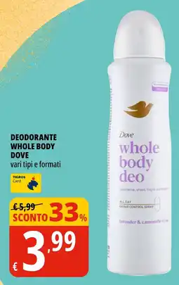 Tigros Dove whole body deo offerta