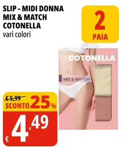 Tigros Slip midi donna mix & match Cotonella offerta