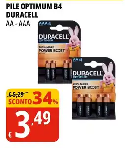 Tigros Pile Optimum Duracell offerta