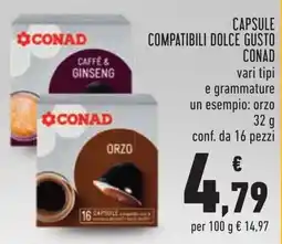 Conad Capsule compatibili Dolce Gusto Conad offerta