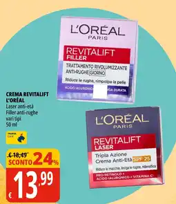 Tigros Crema Revitalift L'Oréal offerta