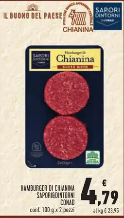 Conad Hamburger di Chianina Saporidintorni offerta