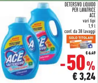 Detersivo liquido per lavatrice Ace